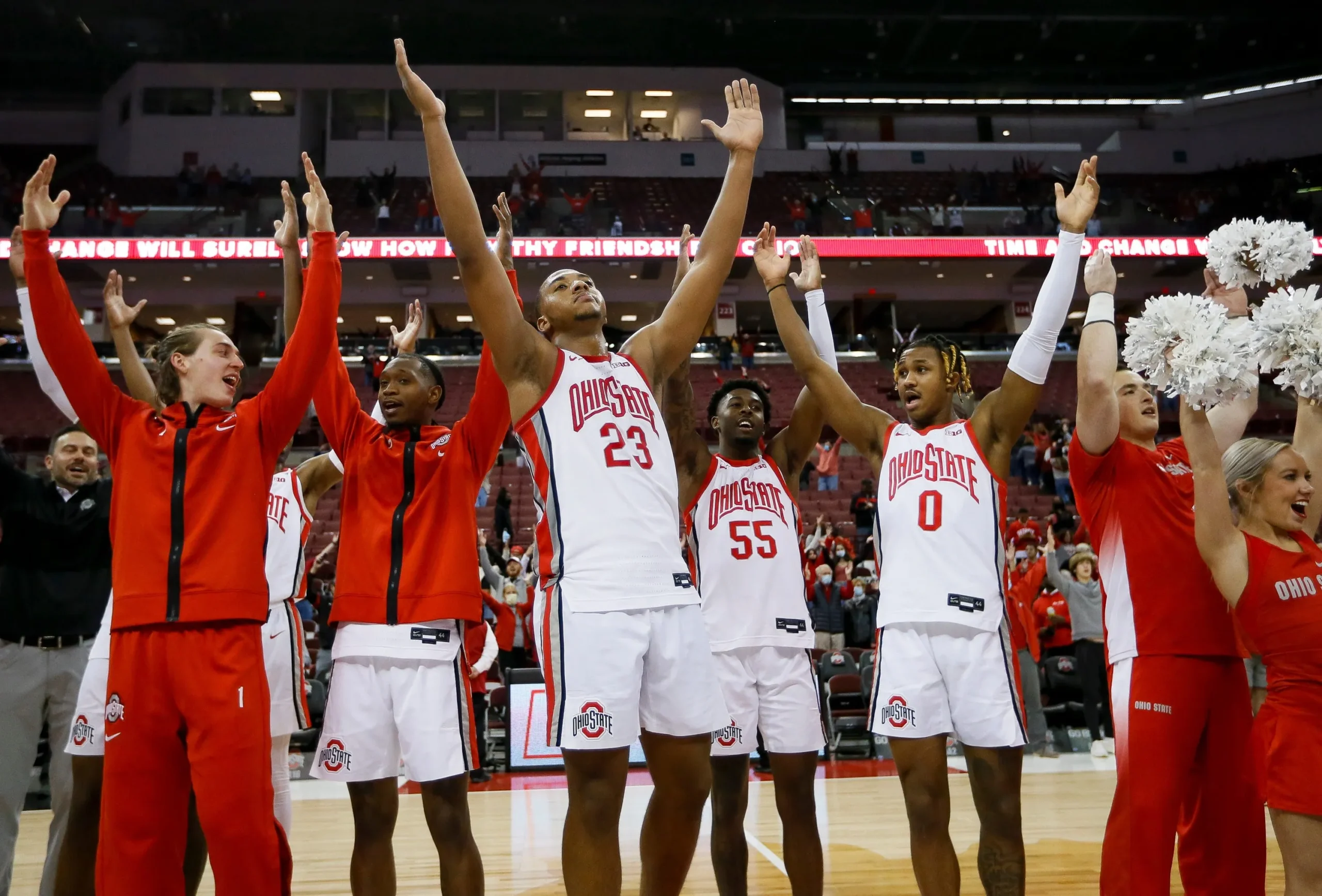 Ohio State May Be Able To Enter The 2024 Tournament Due To   Ohio State Basketball Vs. Akron Celebrate Scaled.webp