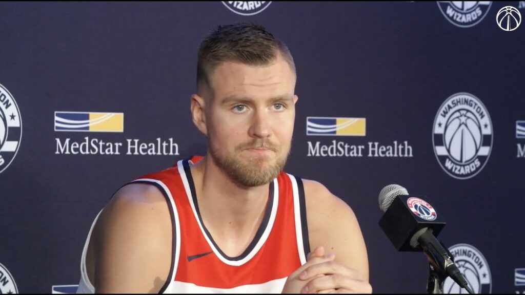 basketball power forward Kristaps Porziņģis after the match he announce his departure because of..