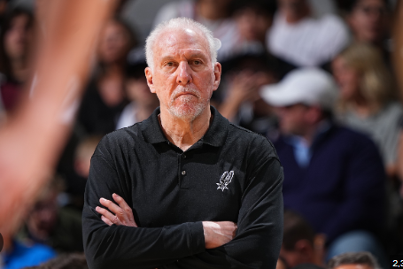 Head coach Gregg Popovich announces that the Spurs will